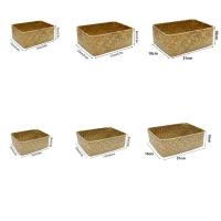 Cesta De Almacenamiento De Paja Tejida a Mano En Seagrass Caja De Frutas Para Picnic Caja De Almacenamiento De Cosméticos Decoración Del Hogar - details 1