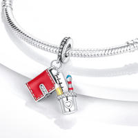 Tablero De Dibujo De Pigmento De Plata 925 Serie De Arte Figuras Famosas Charms De Cuentas Para Pulseras De 3mm Hechas a Medida Joyería Finos - details 6