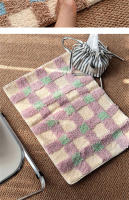Carpetas De Piso Antideslizantes Absorbentes De Agua Estilo Coreano Cuadriculadas Para Baño Y Dormitorio Alfombra Fresca Para Niñas - details 6