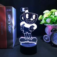 Lámpara De Noche LED 3D Figura De Juego Cuphead Mugman Decorativa Para Dormitorio De Niños Iluminación De Mesa Regalo De Cumpleaños Y Navidad - details 7