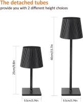 Lámpara De Mesa LED Táctil Clásica Recargable Sin Cable 3 Colores Ajustables Para Habitación Hotel Restaurante Bar - details 6