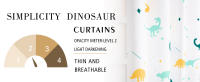 Cortinas De Dinosaurio Para Niños Y Niñas Pico De Dinosaurio Luz Nocturna Para Dormitorio De Niños Cortina Transparente Para Ventana - details 4
