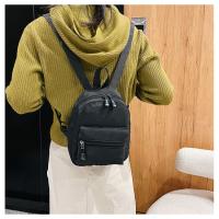 Mochila Mini Para Mujer De Nylon Blanco Estilo Casual Con Bolsillo Exterior Cierre De Cremallera Adecuada Para Escuela Y Viajes - details 5