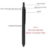 Bolígrafo Multifuncional De Metal 4 En 1 Con Sensor De Gravedad Para Estudiantes 3 Colores Mezcla De Bolígrafo De Bola Y Lápiz Mecánico Set De Bolígrafo De Gel Para Firmar - details 24