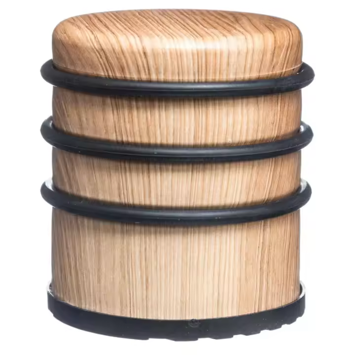 Tope Puerta Metal, Retenedor de Puerta con Anillos de Goma, Stop Puerta, Cuña Metal para Fijar al Suelo, Efecto Madera - xocoto - 1