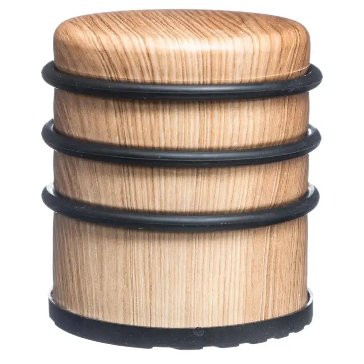 Tope Puerta Metal, Retenedor de Puerta con Anillos de Goma, Stop Puerta, Cuña Metal para Fijar al Suelo, Efecto Madera - xocoto - 1