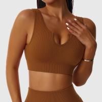 NCLAGEN Sujetador Deportivo Para Mujer Sin Aros Con Cuello En Forma De U Y Ribbed Alta Soporte Para Gimnasio Yoga Fitness Running Push up Top De Entrenamiento Secado Rápido - details 9