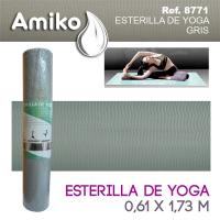 ESTERILLA DE YOGA AMIKO DE COLOR GRIS Y MEDIDAS 1,73x61 CM. - details 0