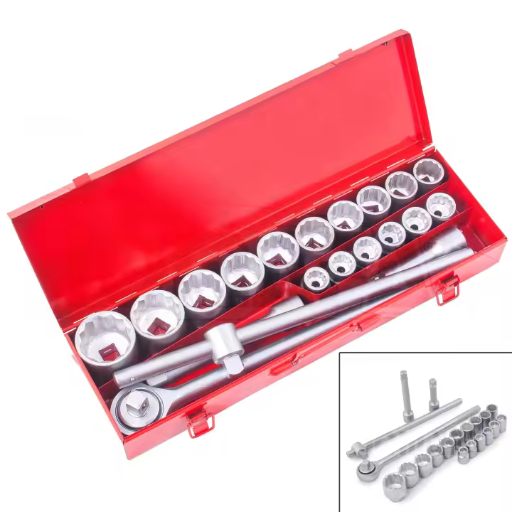 JOMAFA - ESTUCHE DE HERRAMIENTAS 3/4" METRICAS CON CARRACA 21, PIEZAS - 5350 - 1