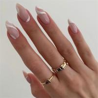24Pcs Uñas Postizas Blancas En Gradiente Impermeables Presión En Uñas Falsas Cubiertas Completas Reutilizables Para Niñas Diseños Profesionales De Uñas Artísticas - details 8