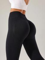 Pantalones De Yoga Para Mujer Cintura Alta Sin Costuras Con Punto De Pera Levantamiento De Glúteos Terciopelo Estilo Legging - details 8