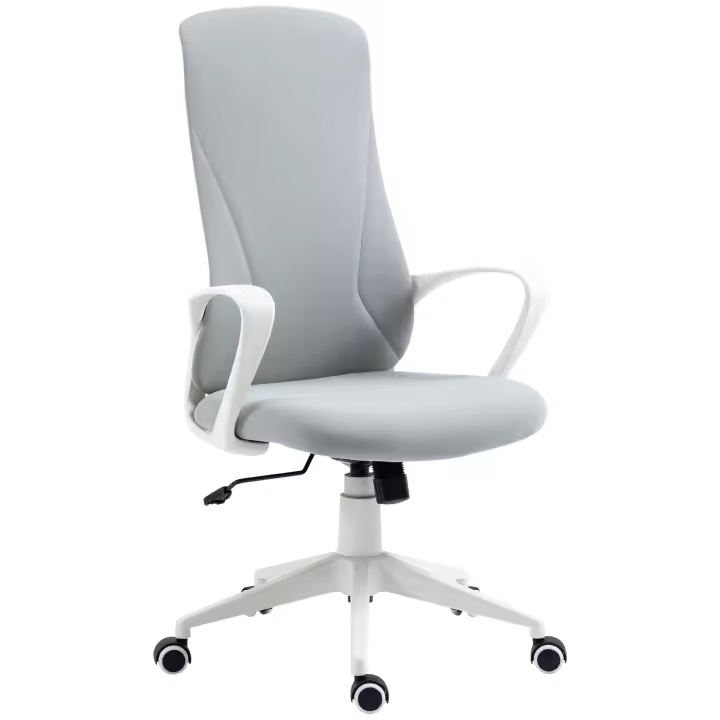 Vinsetto Silla de Oficina Giratoria Altura Ajustable Silla de Escritorio Ergonómica con Reposabrazos Función de Basculante y Respaldo Alto para Salón Dormitorio 62x56x110-119,5 cm - 1