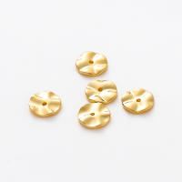 30pcs/lot Perlas De Metal Planas Y Redondas Plateadas Con Ondulación Para Collar Pulsera Y Joyería Componentes 14K 18K Doradas Tamaños 4-6-8mm - details 8