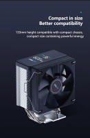 Enfriador De CPU COOLLEO B40S DIG ARGB Con 4 Heat Pipes Pantalla Inteligente De Temperatura Radiador Para TDP 200W AM4 AM5 LGA1700 - details 4