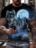 Camiseta De Hombre Con Patrón De Animal Guerra Estilo Casual De Verano Manga Corta Impresión Estadounidense Moda Personalizada - details 4