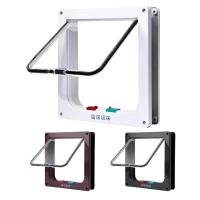 Puerta De Salida Para Perros Y Gatos Con Cerradura De Seguridad En 4 Direcciones Tamaño Transparente ABS Plástico Puerta Para Mascotas Seguridad Para Gatos Y Perros Pequeños - details 5