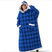 Manta De Flannel Super Larga Con Mangas 120/150cm Sudadera De Invierno Para Hombres Y Mujeres Abrazable De Peluche Gran Tamaño Para Ver Televisión - details 14