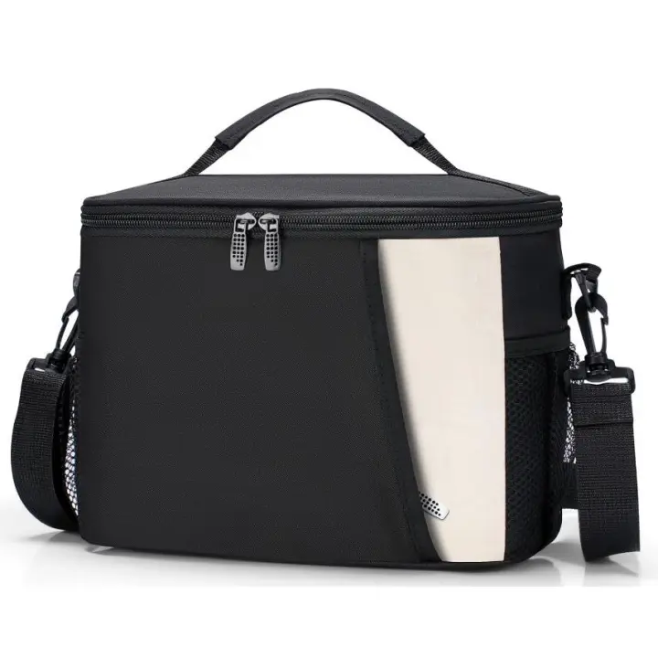 Bolsa Termica Porta Alimentos 8.6L, Nevera Portatil Negra, Fiambreras Comida Trabajo, Escuela y Picnic. Fiambrera Termica Con Cubiertos Para Llevar - 1