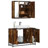 vidaXL Set de muebles de baño 2 pzas madera contrachapada en color Gris sonoma/Roble Sonoma/Marrón roble y más | almacenamiento funcional diseño moderno para baño dormitorio sala - details 3