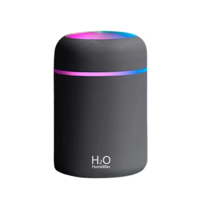 Humidificador de Aire Portátil H2O-Mini USB 300ml - Difusor de Aroma, Máquina de Niebla para Hogar, Oficina y Coche con 20 Filtros y Cable de Carga - 1