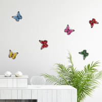 Nuevos 6Pcs Decoración De Pared En Forma De Mariposa De Metal Arte De Pared Para Jardín Escultura De Mariposa Colgantes Obras De Arte Metálicas - details 1