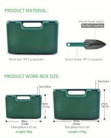 Juego De Herramientas De Jardín Con Estuche Portátil Incluye Shovel Rake Fork Weeder Trimmer Regalo Para Jardinería 5/10 PCS - details 0