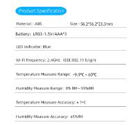 Sensor De Temperatura Y Humedad WiFi Tuya Con Iluminación Inteligente Compatible Con Alexa Y Google Assistant Para El Hogar - details 4