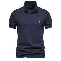 Camisas Polo De Algodón Para Hombre AIOPESON Estilo Casual Manga Corta Solida Nuevo Ropa De Verano Antipelusa - details 13