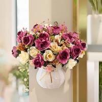 Bouquet De Flores Artificiales Rosa Para Bodas Decoración De Casa Y Fiestas 1 Rama Accesorios De Boda Sin Marca Origien China - details 3