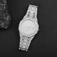 Reloj De Lujo Para Hombre En Oro Con Diamantes Estilo Hip Hop Moda Bling Bling Reloj De Cuarzo De Alta Calidad Con Seguro De Cierre Anillo - details 1