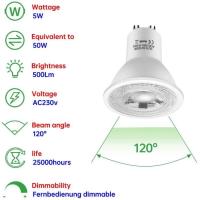 Bombillas LED Gu10 de color equivalente a 6 W, 50 W, 500 LM, Blanco cálido, 2700 K, RGBW, regulables, con Handline (paquete de 10) - details 0