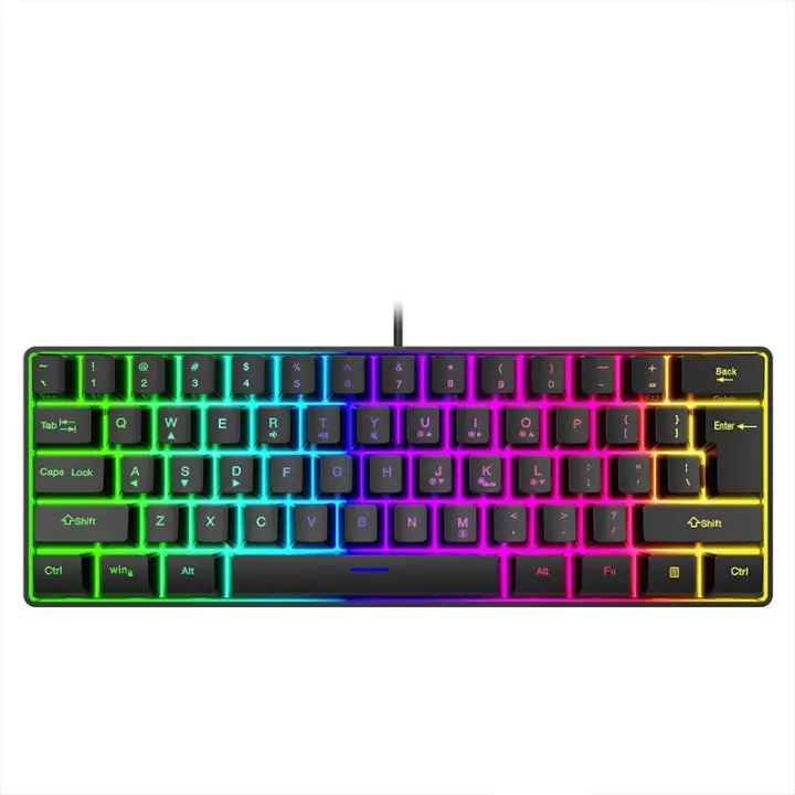 Teclado Cableado De 61 Teclas Con Luz RGB De Colores Coincidentes Sensación Mecánica Pequeño Juego Para Niñas Con Estilo TPC Line - 1