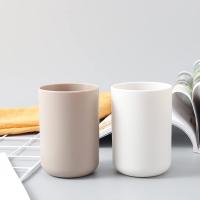 2 piezas diente S, titular de cepillo de dientes de baño, taza, 300ml taza de plástico (blanco y marrón) - details 2