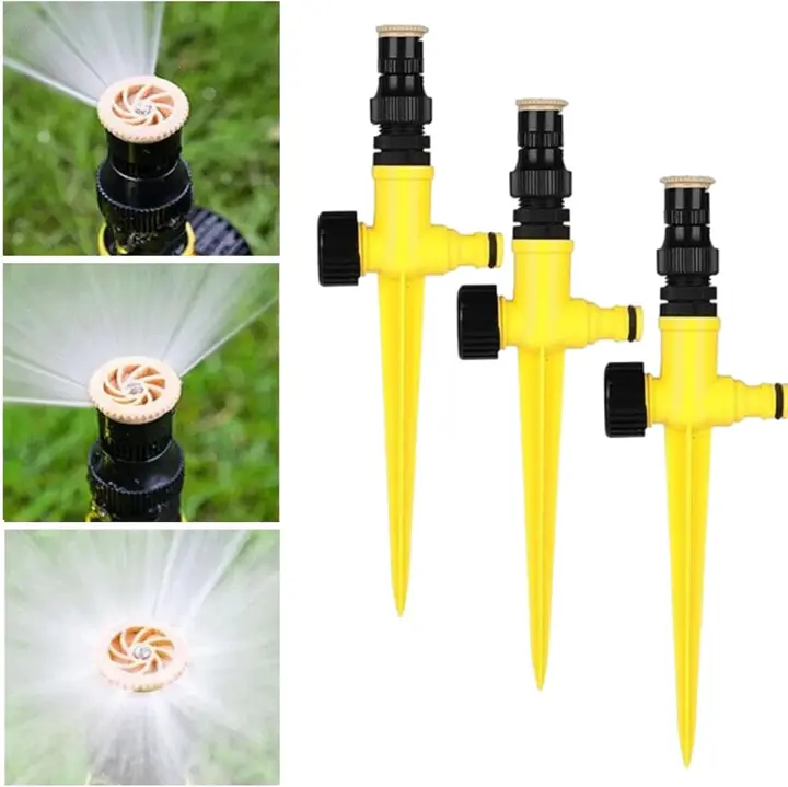 Aspersor de Jardín, 3 piezas, System de rociador de Riego Automático giratorio de 360 Grados, aspersor de Agua de Jardín ajustable para Regar plantas de Jardín - 1