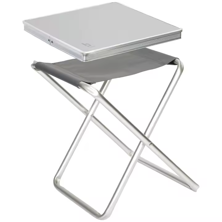 Bo-Camp - Taburete + tablero - Plegable - Gris - 1