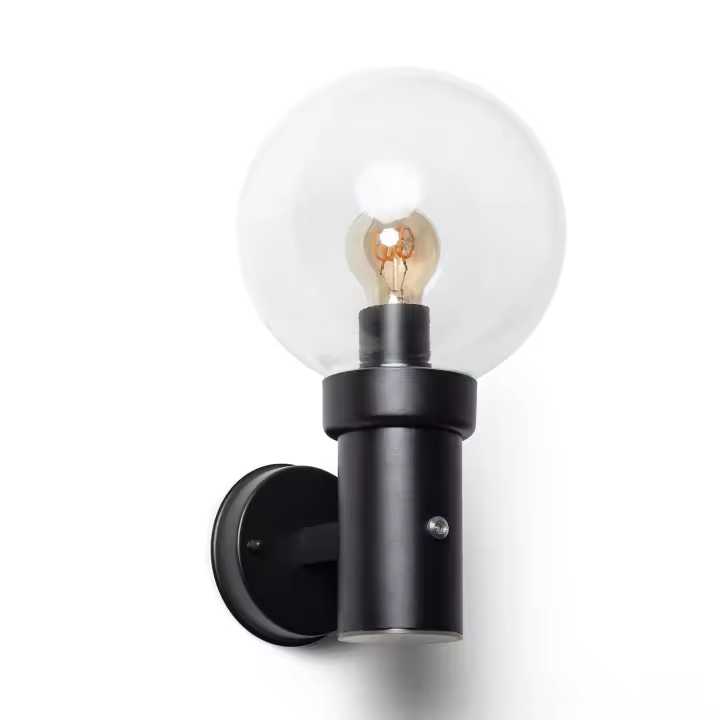 Ledkia Aplique de Pared Exterior Acero Inoxidable con Sensor Crepuscular Optic Negro - 1