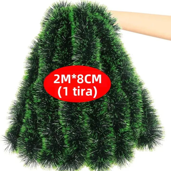 Sggvecsy Guirnalda De Navidad Metálica Verde Y Blanco 49.2Ft Decoración Para Árbol De Navidad Y Techo Uso Doméstico Y Exterior Material PVC - 1