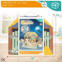 WOOMAX - Portal de Belén de madera infantil, 15 piezas, Impresión a doble cara, Fácil de montar y desmontar, Nacimiento Navidad, Pesebre, Figuras Reyes Magos, Para niños +3 años, Decoración navideña - details 5