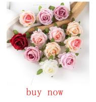 10PCS Rosas Rojas De Seda Para Bodas Accesorios De Decoración De Hogar Flores Artificiales Para Caja De Regalos Scrapbook - details 4
