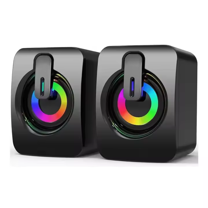 Altavoces De Computadora HIFI Estéreo Con Micrófono USB Y Luz LED Para Escritorio PC Compatible Con Sistema Operativo Windows Y Mac - 1