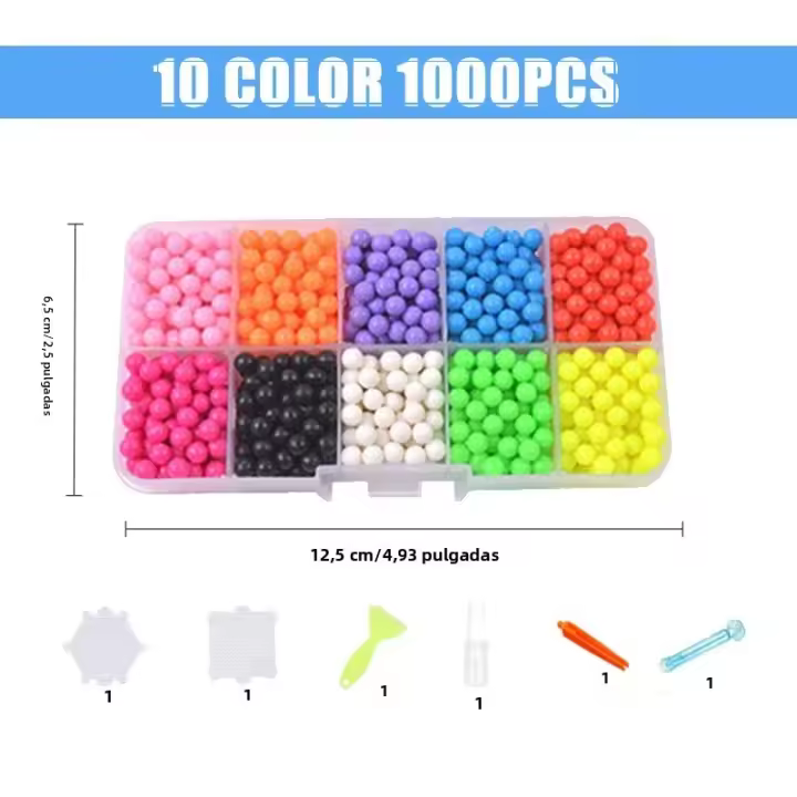 Kit De Manualidades DIY Con Cuentas Adhesivas De Agua 4.5mm Set Creativo Para Refill Juguete 3D PUZZLE Para Niños De 3-6 Años Material Plástico - 1