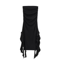 Vestido Asimétrico De Hombro Solo Para Mujer Primavera/Verano Moda Europea Y Americana Slim Fit Cintura Ajustada Irregular - details 2