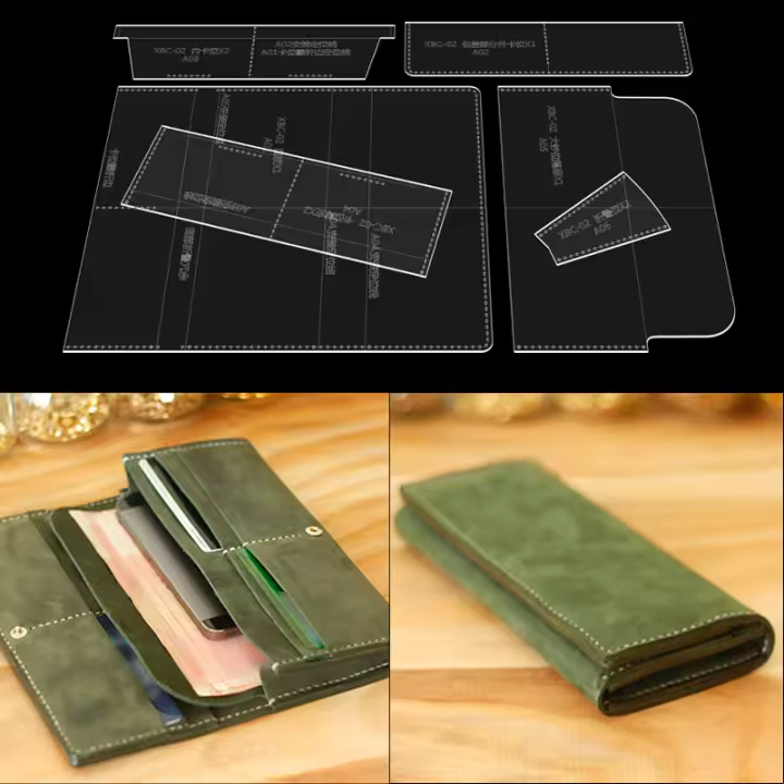 Molde De Cuero Acrílico Duradero Para Billetera DIY Herramienta De Manualidades YOMDID Plantilla De Cuero Para Hobbies Y Interés Por Venta Individual - 1
