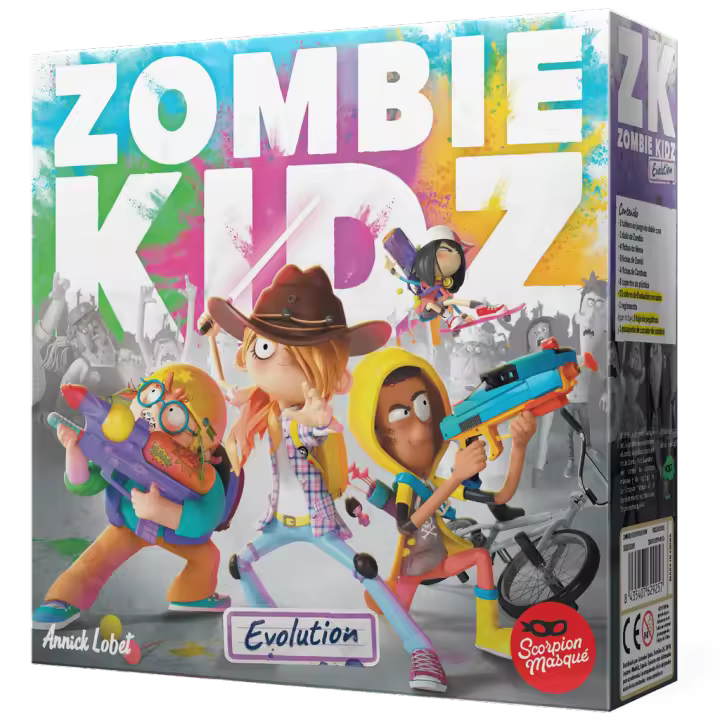 Asmodee - Zombie Kidz Evolution Juego de Mesa - Juego de Mesa Cooperativo para Familias y Niños - Evoluciona en cada Partida- Juego A Partir de 7 Años - Juego De 2 a 4 Jugadores - Juego De 15 Minutos por Partida Aproximadamente- Juego en Español - 1