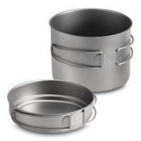 Juego De Cocina De Camping De Titanio 1100ML / 1600ML Con Manija Plegable Taza Y Olla Super Ligera Para Exterior - details 1