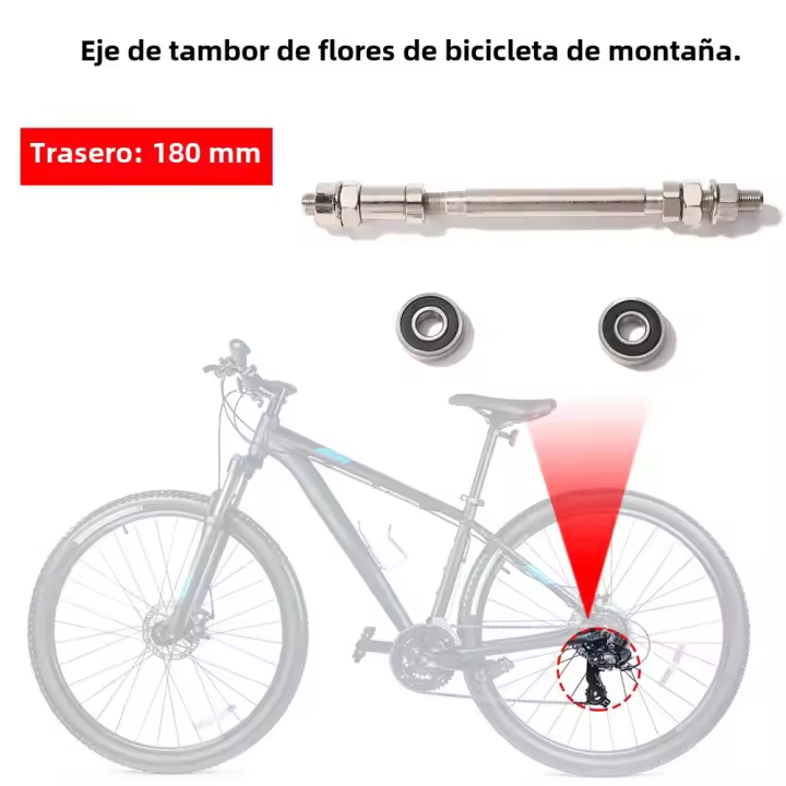 Juego De Eje Del Hub De Rueda Frontal Y Trasera Para Bicicleta De Montaña 140mm 180mm Con 2 Rodamientos Accesorios De Ciclismo - 1