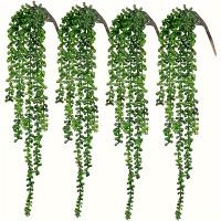 Plantas Colgantes De Suculentas Artificiales 2/3/4/5/6PCS Falso Hilo De Perlas Verdes Decoración Para Interiores Y Exteriores En Jardín - details 0
