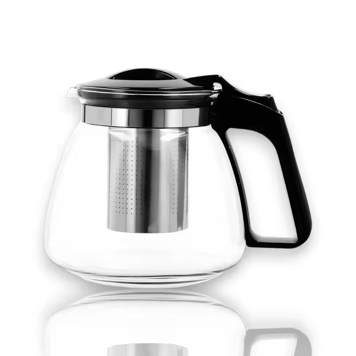 Tetera de Vidrio con Filtro en Acero Inoxidable - Ideal para Té e Infusiones - Filtro Desmontable y Lavable - Kitchen&Go - 1