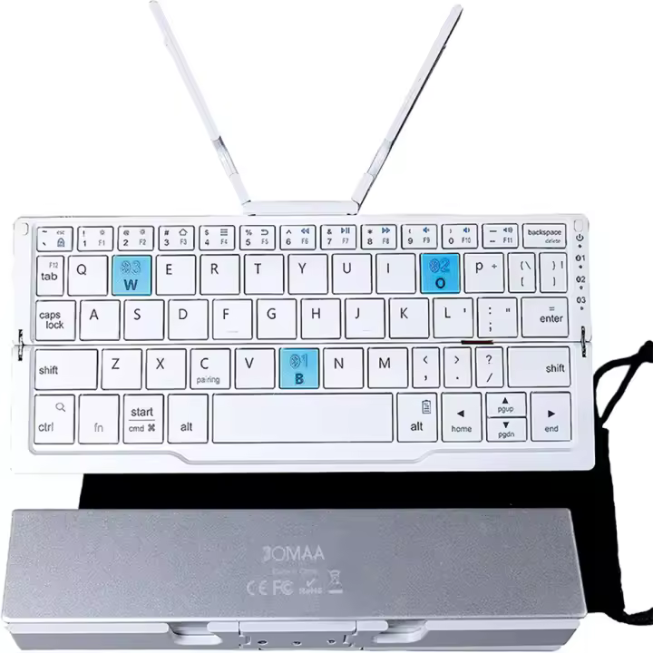 Teclado Bluetooth Plegable Con Soporte Magnético De Aleación De Aluminio Mini Teclado Recargable Para Tableta iPad - 1