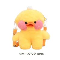 Bolso De Hombro Para Niñas En Peluche Con Dibujos Animados De Pato Ajustable Y Gran Capacidad Bolsa Mensajera Suave De Poliéster - details 1
